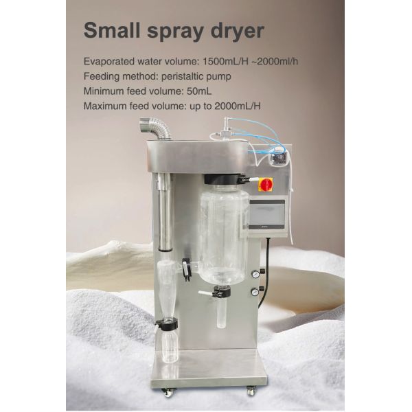 1500ml/H ~2000ml/H Glass Laboratory Spray Dryer for Tomato Milk Coffee Egg Powder Whey