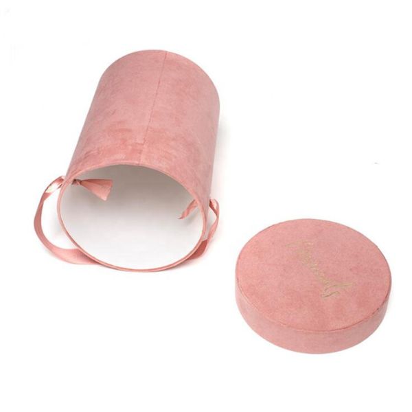 Gold Black Round Gift Box Packaging / Recycled Preserved Flower Rose Box