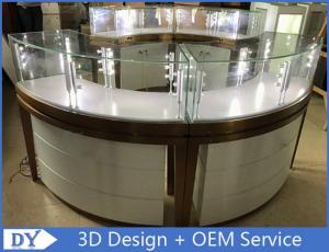 Quality High End Stainless Steel Gold Jewellery Showroom Display With Led Light for sale