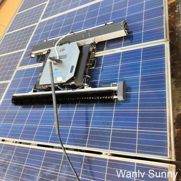 Buy Automation Solar Panel Cleaning Machine DC Motor Controls Travel and Brush Rotation at wholesale prices