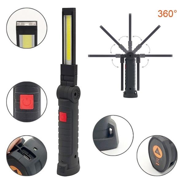 Buy Rechargeable Craftsman LED Work Lights 360 Deg Free Rotating 3W COB LED Work Light Torch 200 Lumen at wholesale prices