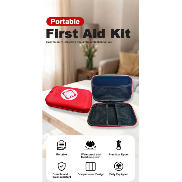 Customizable Red EVA Oxford Fabric Family-Sized Emergency First Aid Kit