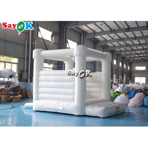 Pure White Pvc Wedding Inflatable Bouncy House With Air Blower