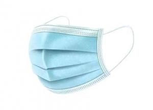 China Blue Three Layer Disposable Face Mask Non Woven Prevent Respiratory Infections on sale