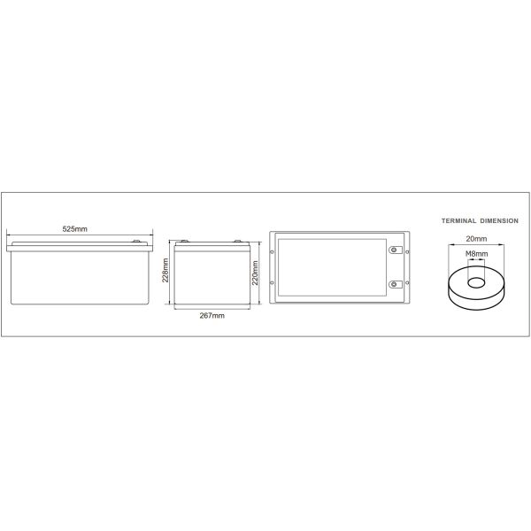 220AH UPS Sealed Lead Acid Battery Float Charge Voltage 13.6V/ Block
