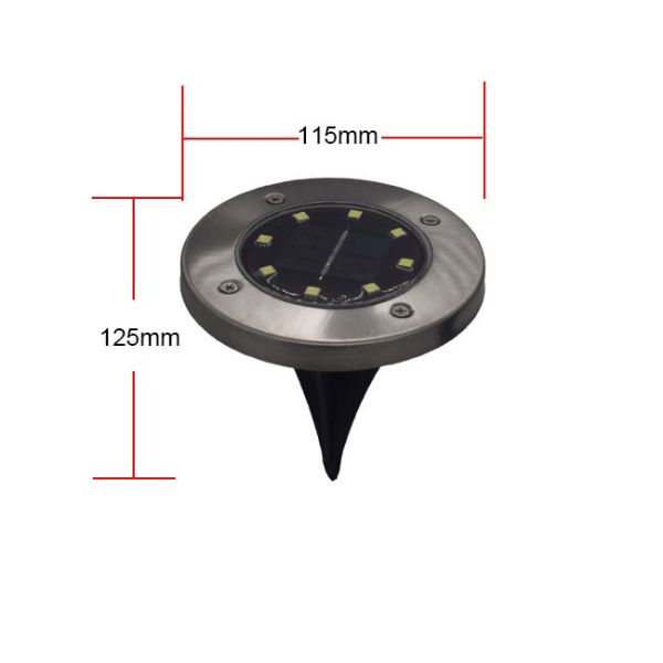 1.2V 8pcs Solar Powered LED Ground Lights For Driveways And Gardens
