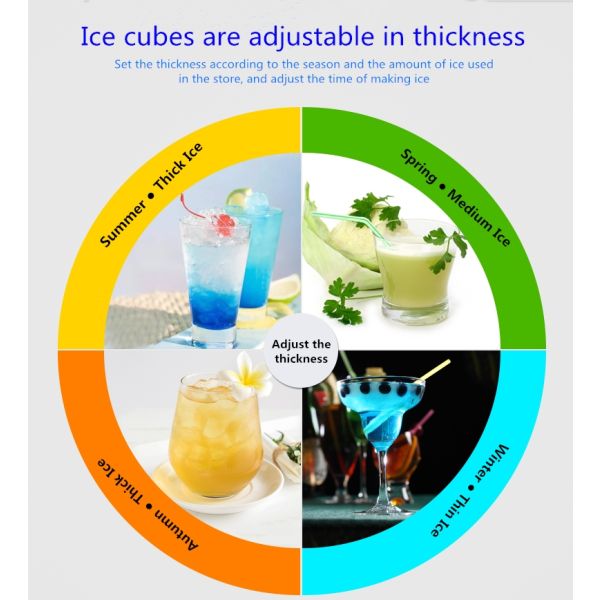 Durable Digital Crescent Ice Machine 1 Year Warranty 22 * 32 * 70In