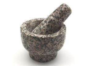 China Culinary Stone Mortar And Pestle , Deep Granite Mortar And Pestle Diameter 9 cm on sale