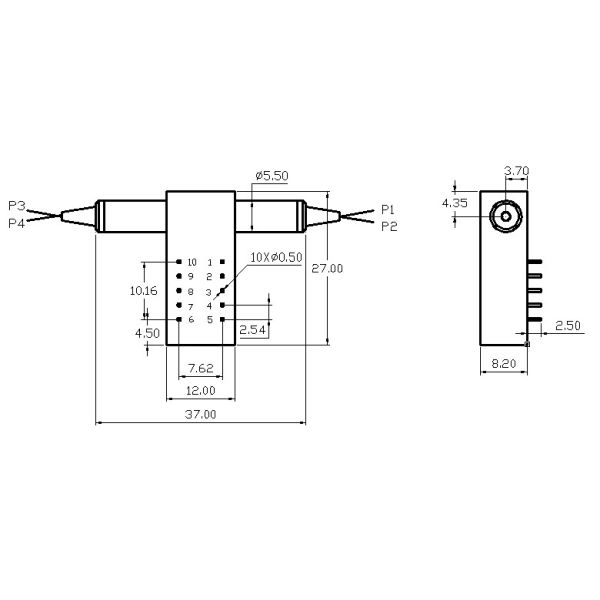 Full 2x2 Mechanical Optical Switch Bidirectional Full 2x2 Mechanical Multimode Fiber Switch For Optical Communication