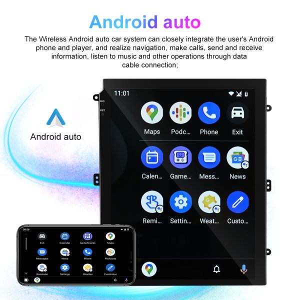 Android 10.1 GPS Navigation 2 32G Car Radio 9.7'' 2 DIN with Built-in Wireless CarPlay