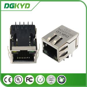 Quality Tap Down Single Port 1000BASE Rj45 10 Pin Connector , Rj45 Modular Connector With Led for sale