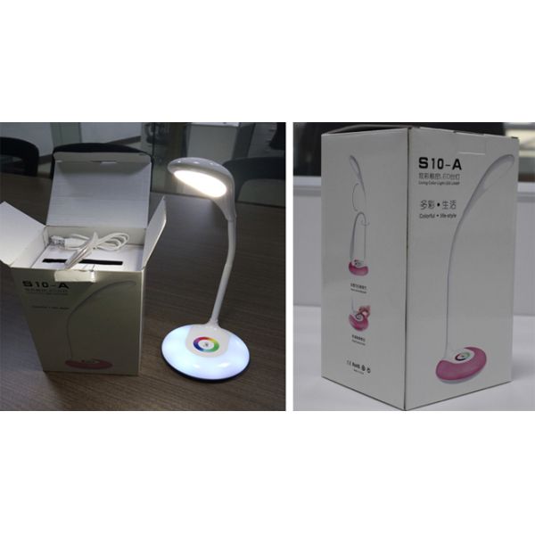 Colorful Led Light Table Lamp , Desk Lamp Flexible Gooseneck Adjustable Brightness