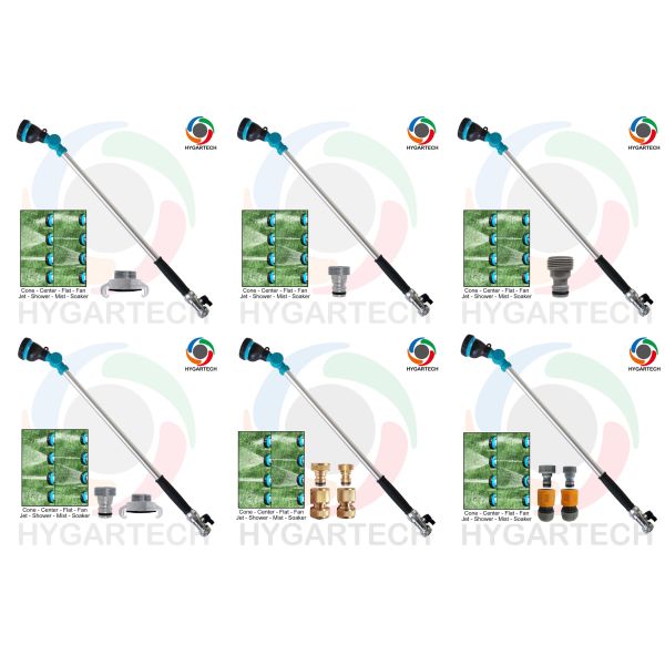 8 Modes Hose Spray Metal Watering Wand W/ Adjustable Angle