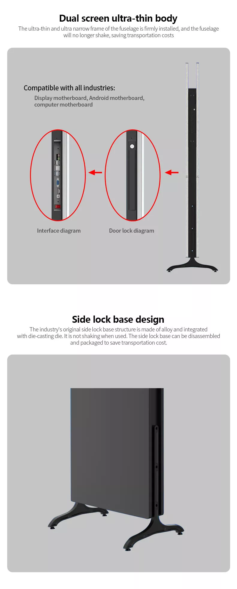 Double Side LCD Android Wifi Digital Signage 55'' With Remote Managemnet