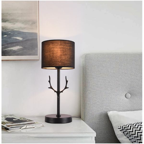 LED Antler Table Lamp Nordic Dimmable Desk Lamp Bedroom Bedside Hotel Black Study Lamp(WH-VTB-27)