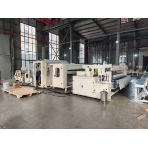 Automatic Toilet Tissue Paper Rewinding Machine With Glue Lamination