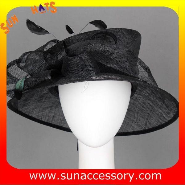 Elegant design sinamay Church hats for lady with assorted colors ,trendy Sinamay wide brim church hat from Sun Accessory