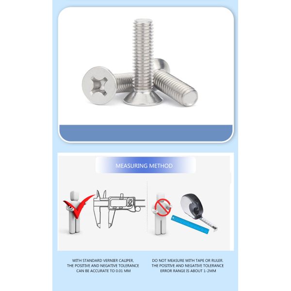 Din 965 Cross Countersunk Head Bolt Iso7046 Carbon Steel Pan Head Phillips Screw Stainless Steel Cross Recessed Pan Head Screw