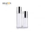 Refillable Cylinder Acrylic Lotion Bottle With Plated Cover 50ml Injection Color