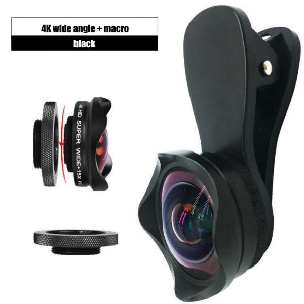 Buy 4K Macro Phone Lens Macro And Wide Angle Lens With LED Light And Travel Case at wholesale prices