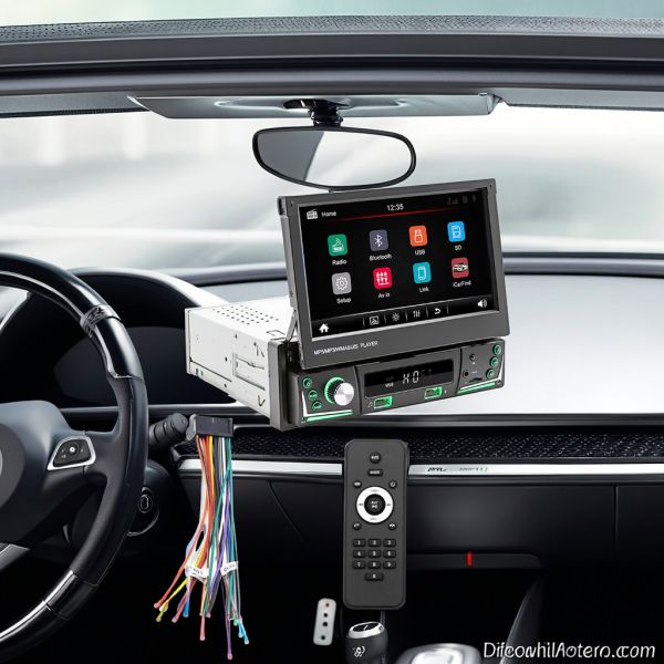 7-Inch Telescopic 1 Din Screen Car for MP5/MP3 Player Smart for BT Wireless Universal Card-Insertable Radio Carplay Android Auto