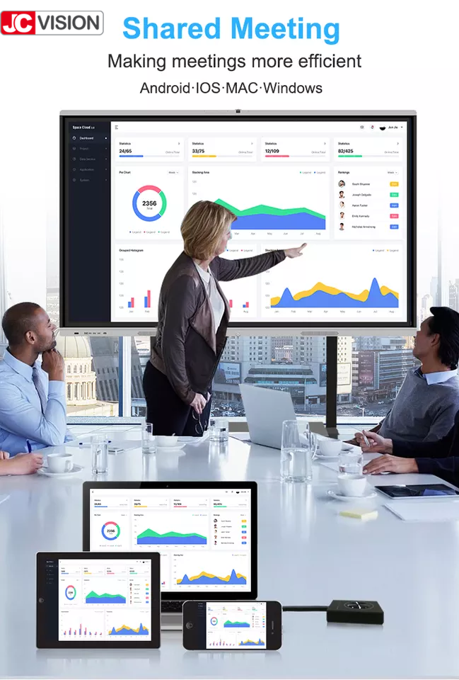 Silver Conference Touch Screen Smart Board LCD / LED Screen Android 11.0 IR 20 Point Touch