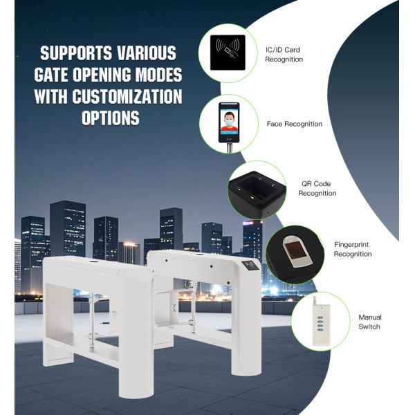 HCW Swing Gate Turnstile Access Control Face Recognition Gate Automatic Swing Barrier