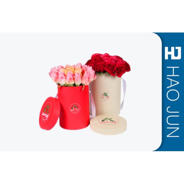 Custom Cardboard Flower Box Round Tube Flower Gift Flower Box With Handle