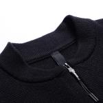 High Quality Black Knit Sweater Custom Men Clothing Knit Winter Man Zipper