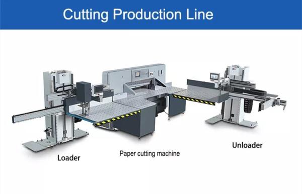 Buy Automatic Online Paper Pile Cutter Guillotine Jogger With Loader Lifter at wholesale prices