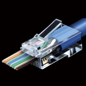 Quality ZC-MP6-88URPT 8P/8C RJ45 CAT6 Modular Plug Pass Through Crystal Head for sale