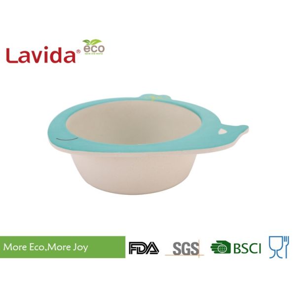 Non - Toxic High Strength Bamboo Kids Tableware Round Ocean Whale Shape For Home