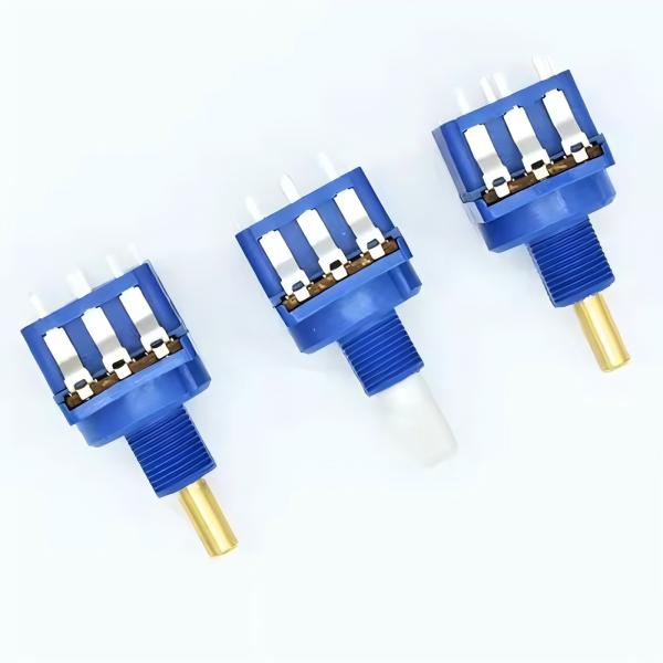 Buy WH116AK Series Dimmer Dual Control Potentiometer B500K 5-pin With Rotary Switch Half Shaft Handle Length 16MM at wholesale prices
