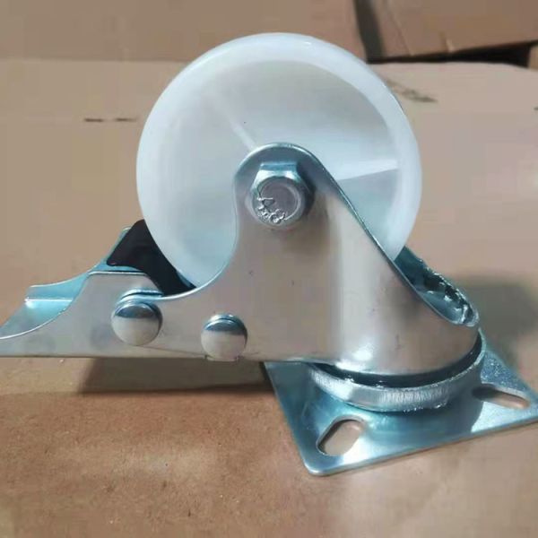2 Inch Swivel White Plastic Castors Light Duty PP Wheels Bolt Hole