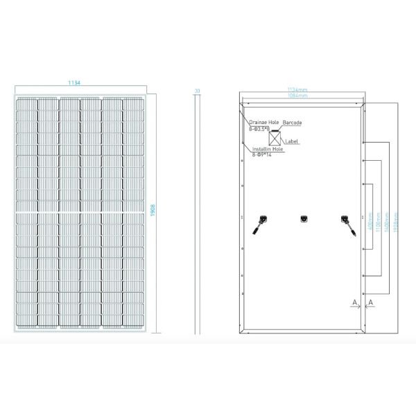 Single Glass HJT PV Module 350w Monocrystalline Solar Panel