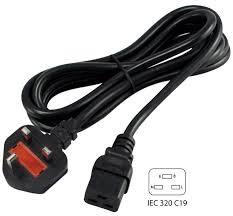 Black Uk Power Lead , Power Cable Types Uk For Indoor Home Application