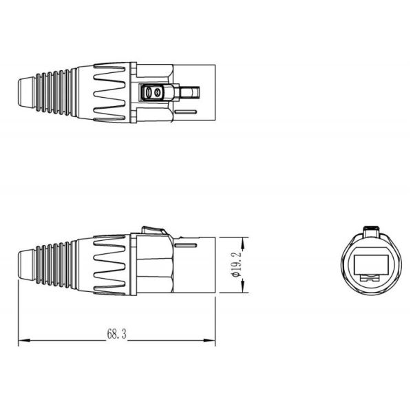 IP65 Waterproof Rj45 Male And Female Connector Metal Button Upgrade Model