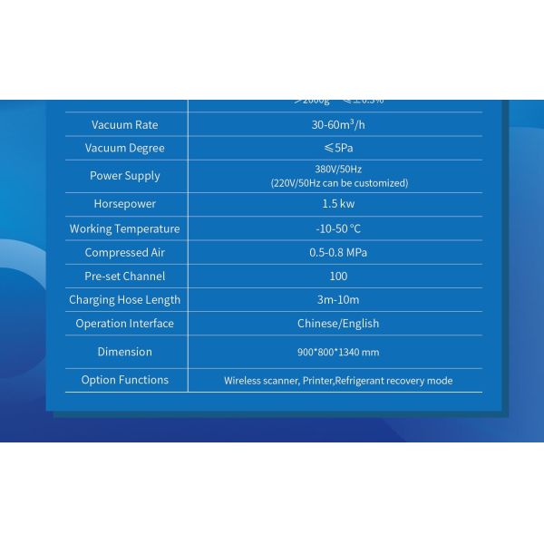 R134a Chiller Refrigerant Recharge Machine Vapor Recovery Unit Fully Automatic Ac Recovery Charging Machine