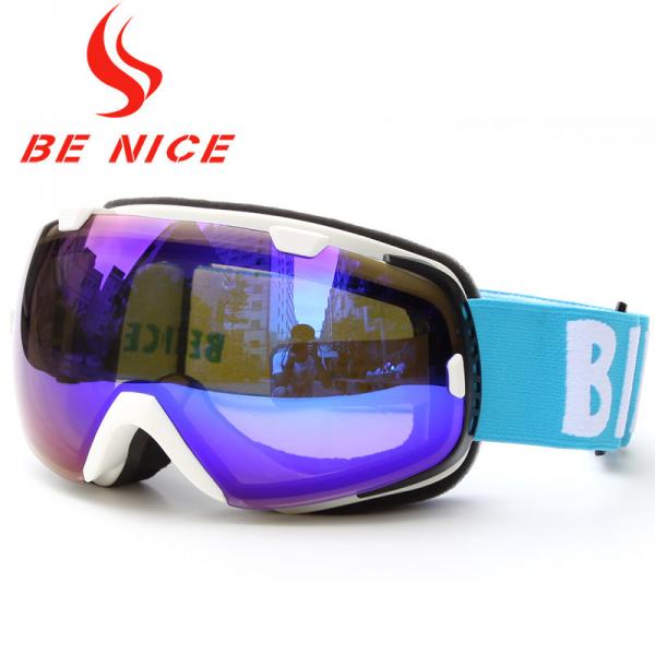 Buy Interchangeable Spherical Mirrored Ski Goggles Dual Lens UV Protection at wholesale prices