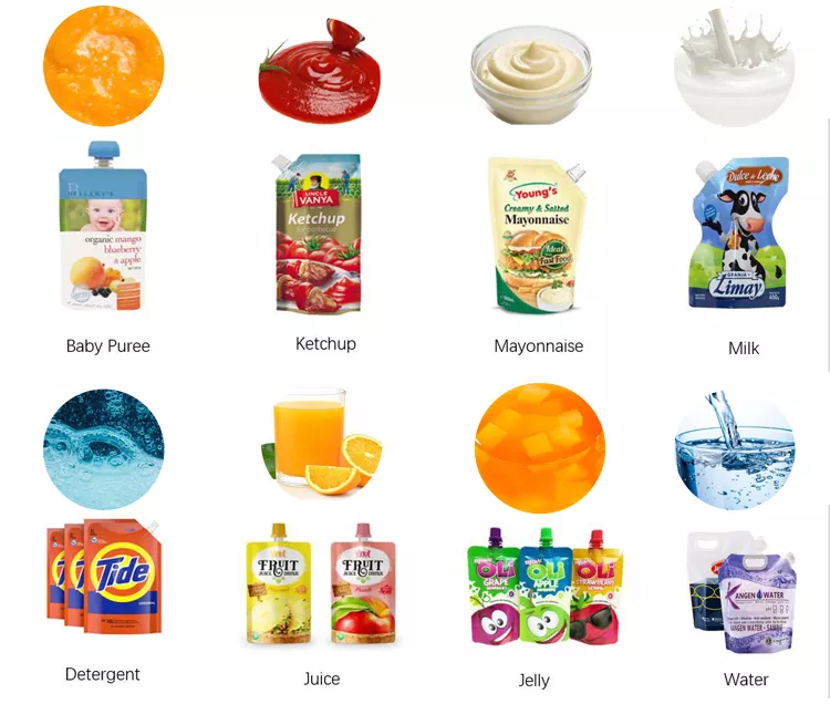 Customized Automatic Spout Pouch Filling Machine With Packaging Speed ​​1500-6000p/h