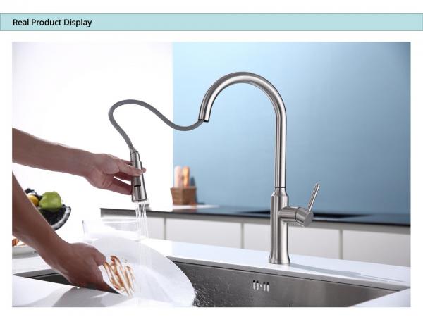 Wave Sensor 18/10 Stainless Steel Kitchen Faucets Eco Friendly CUPC Disc Cartridge