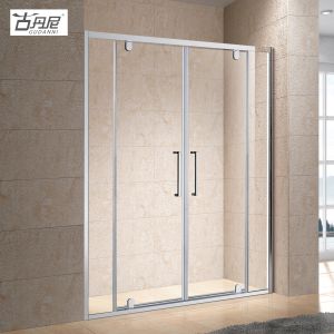 Quality GUDANNI Shower Rooms Price Cubicle Enclosure Shower Screen with Two Fixed Panels Two Outward Pivot Door for sale