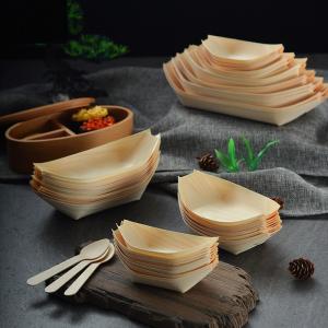 China Eco Friendly Wooden Takoyaki Container , Disposable Sushi Boat on sale