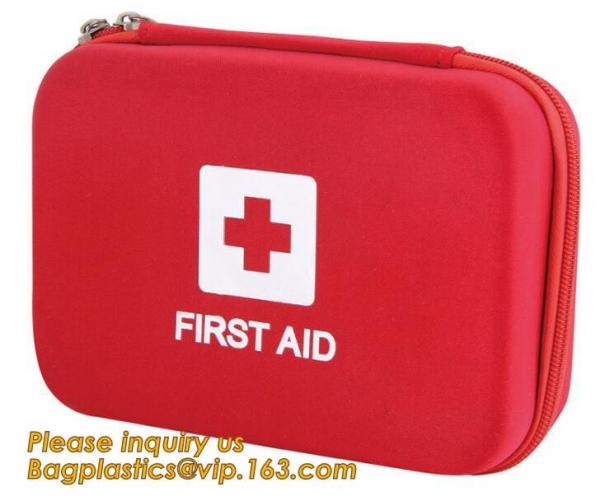 Red pu leather waterproof mini eva first aid kit case,first aid box plastic case carrying case,Medical Multi-functional
