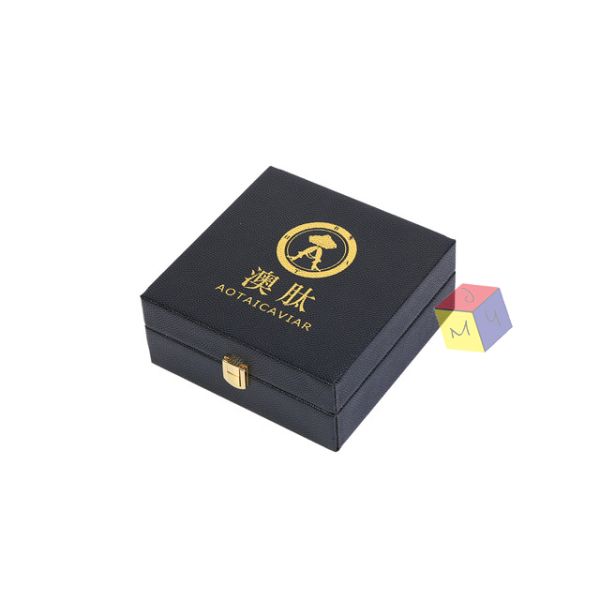 Custom Order Accepted Stamping Printing Luxury Caviar MDF Packaging for Food Box