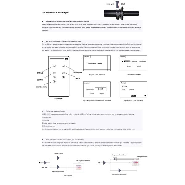 WT602 Laser Dust Meter Real-time PM Monitoring For CEMS Boiler And Industrial Emission Systems