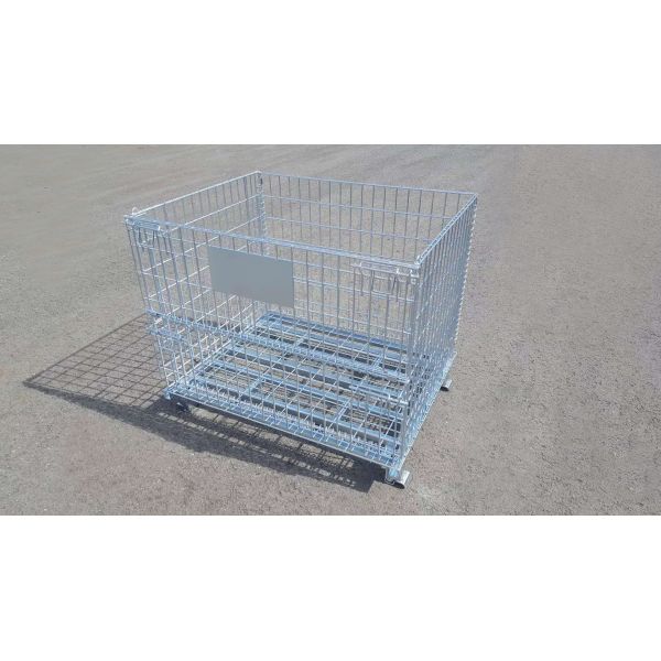 Wire Mesh Container Folding Stackable Wire Mesh Metal Storage Stacking Container