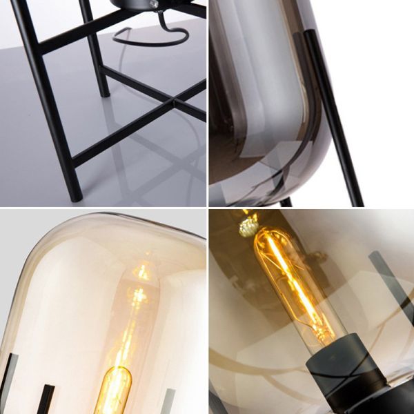 Home Deco Lighting fixtures LED Living Room Bedroom Smoke Gray Glass Standing Lamp(WH-MFL-28)