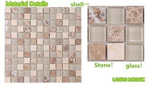 Quality Natural Shell Pearl Subway Glass Tile , Iridescent Glass Mosaic Bathroom Tiles for sale