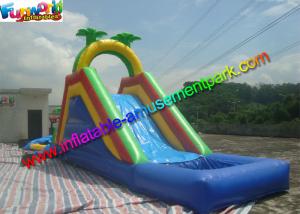 Quality Customized Palm Tree Inflatable Water Slide Pool , Swimming Pool Slide With PVC for sale